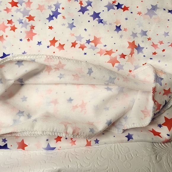 Baby Blanket and Headwrap White Red Blue Stars 30" x 40" 2 Pc Baby Gift Set NWT - Picture 4 of 6